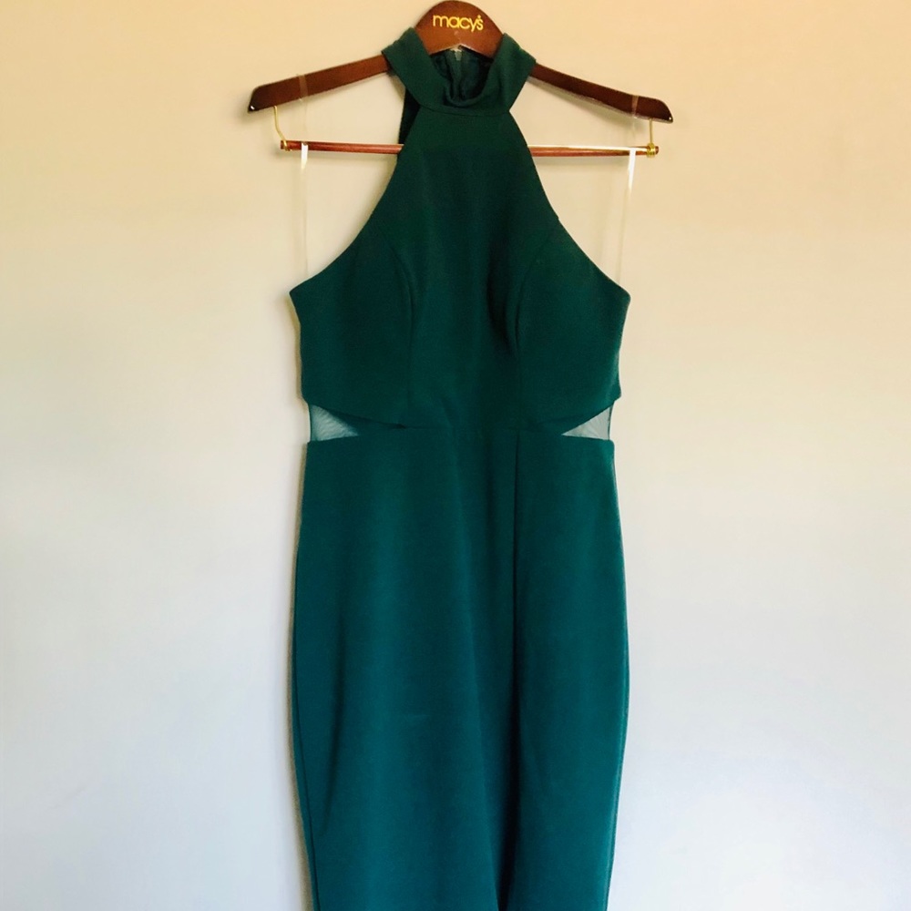 *NEVER WORN* Teal cut-out cocktail dress